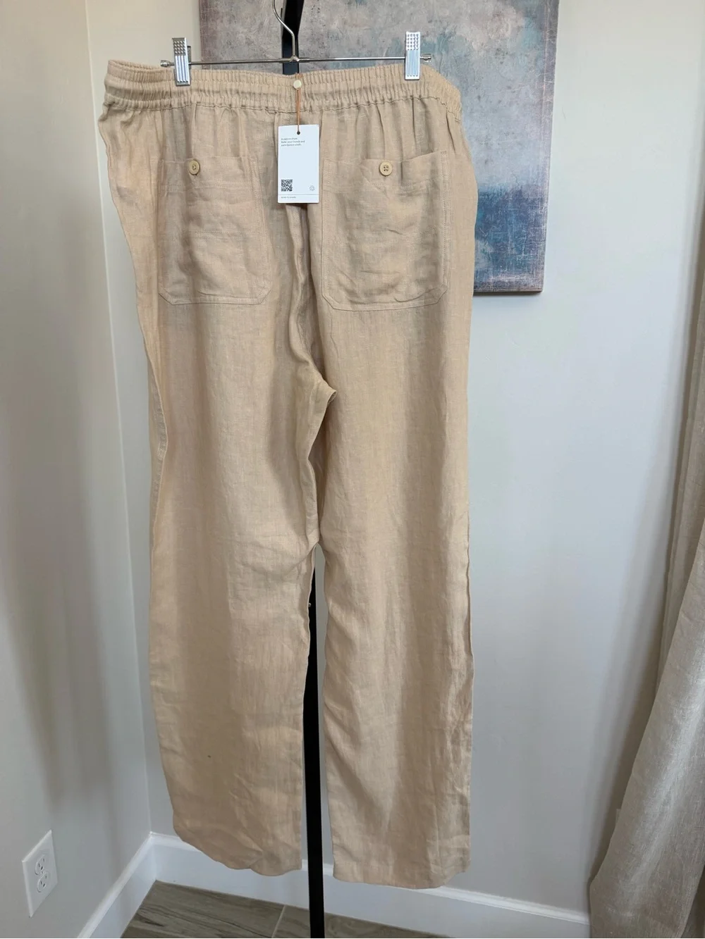 Quince Men's Natural Beige Linen Drawstring Pants NWT